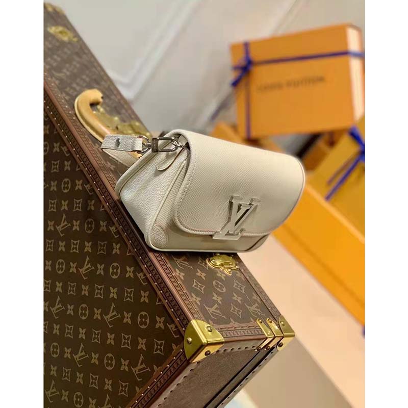 Louis Vuitton LV Women Buci Crossbody White Epi Grained Smooth Cowhide Leather