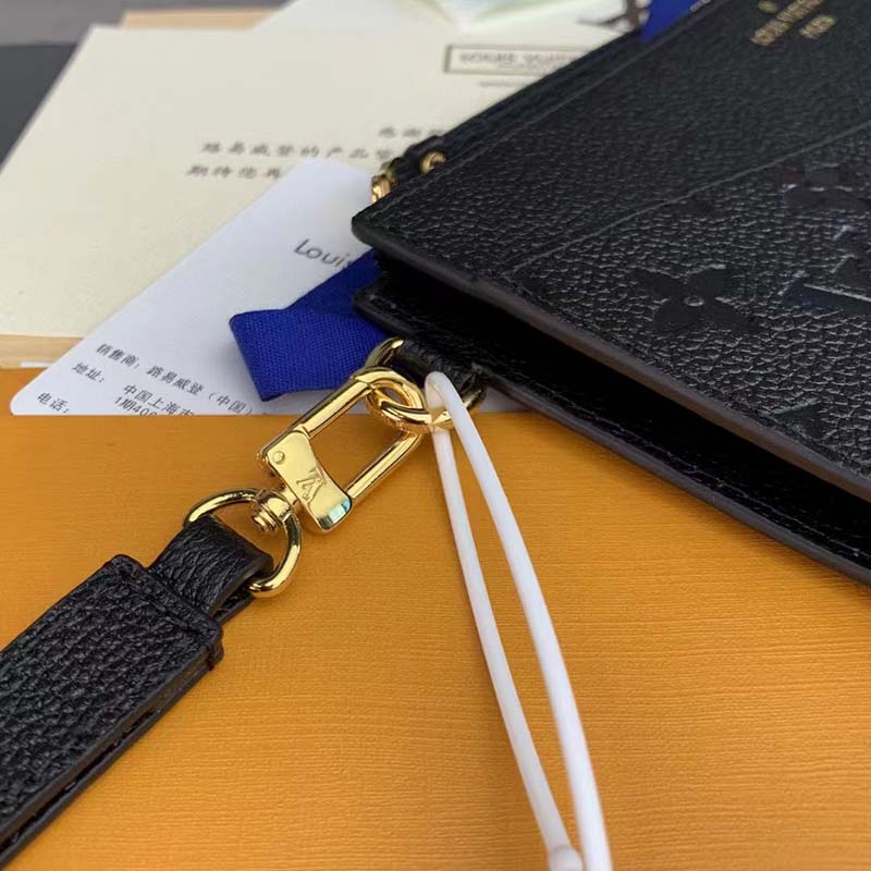 Louis Vuitton Unisex Daily Pouch Black Monogram Empreinte Embossed Supple Grained Cowhide