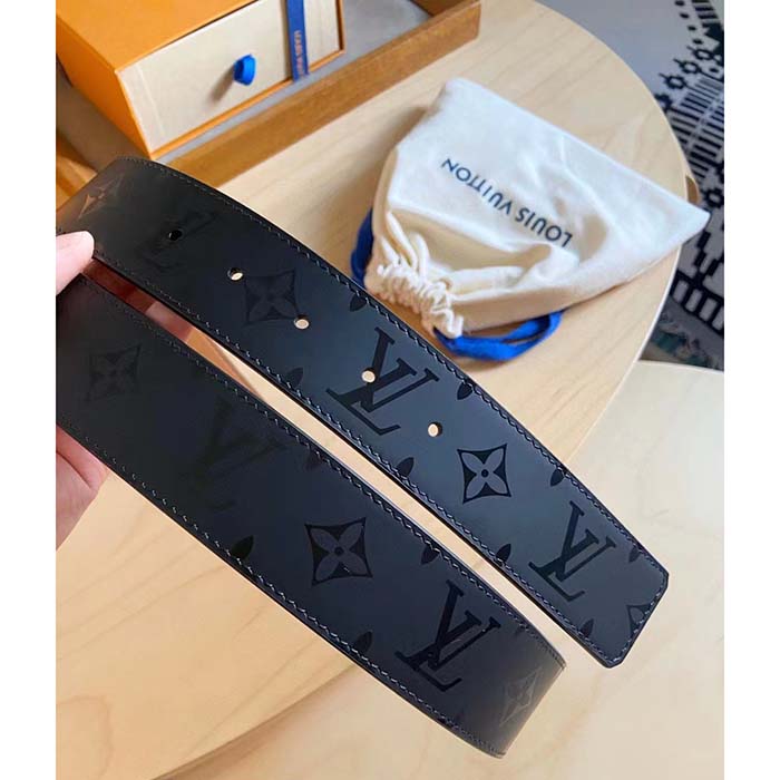 Louis Vuitton Unisex LV Pyramide 40 MM Reversible Calf Leather Monogram Illusion Strap