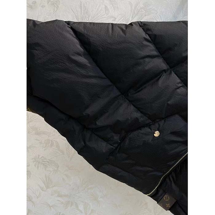 Louis Vuitton LV Men Monogram Accent Pillow Puffer Cape Black Regular Fit