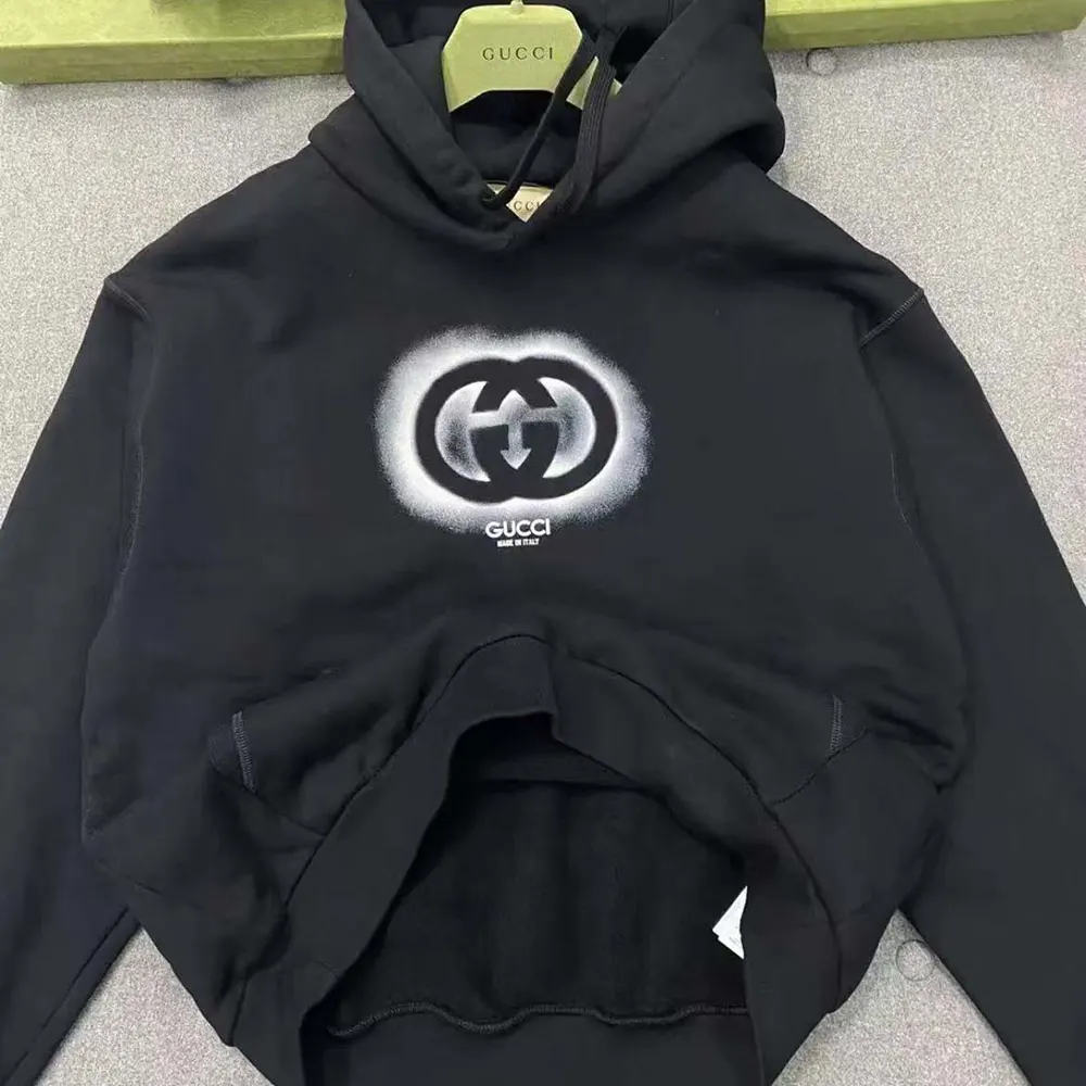 Gucci Men Cotton Jersey Printed Sweatshirt-Black/White