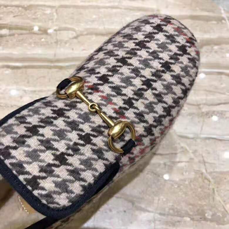 Gucci Unisex GG Check Wool Loafer in Brown Check Wool