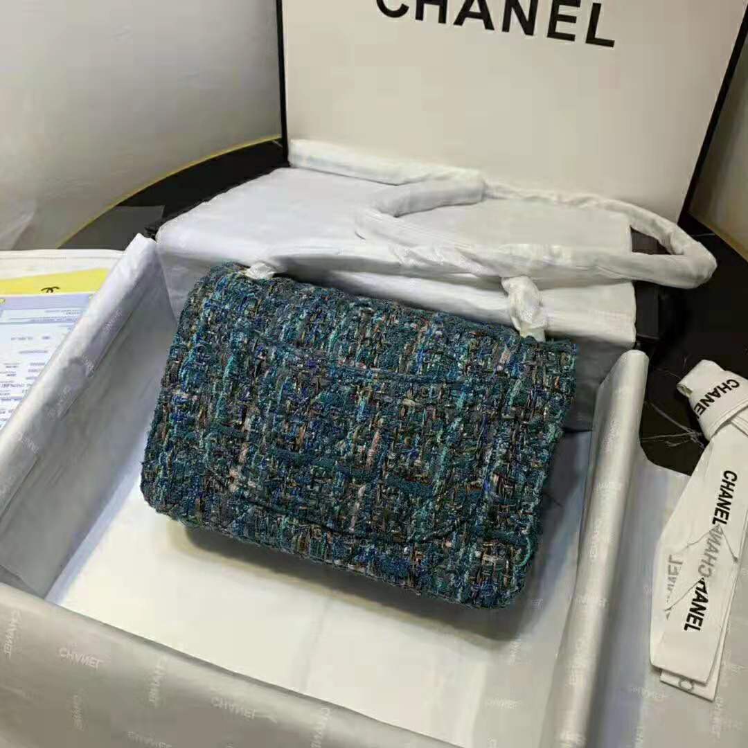 Chanel Women Mini Flap Bag in Tweeds & Fabrics-Blue