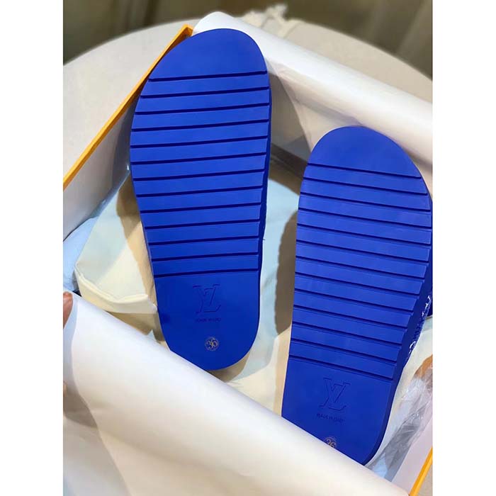 Louis Vuitton LV Unisex Miami Mule Blue Mini Monogram Textile Anatomic Micro