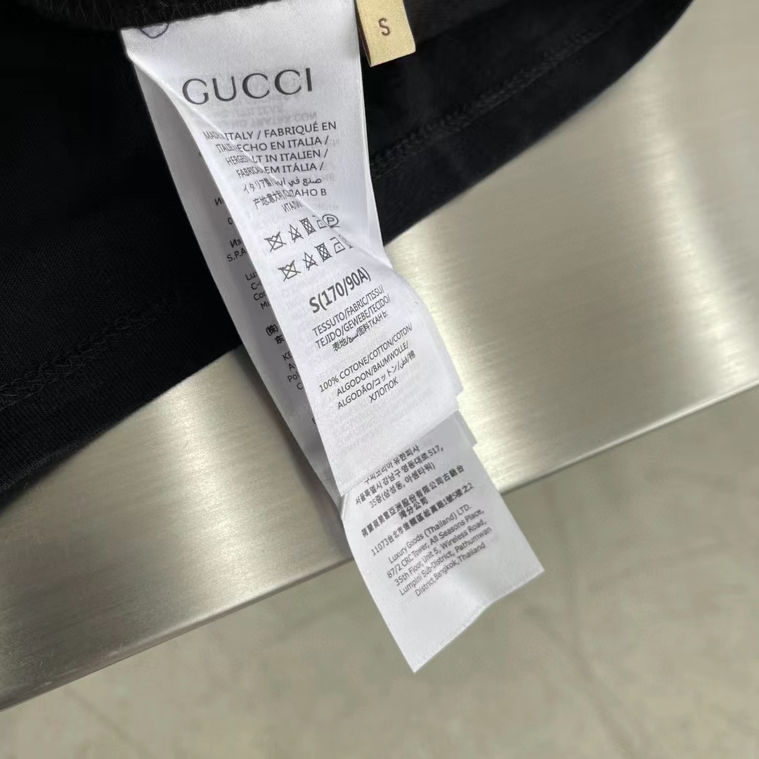 Gucci Men GG Cotton Jersey T-Shirt Print Black Crewneck Short Sleeves Oversize Fit