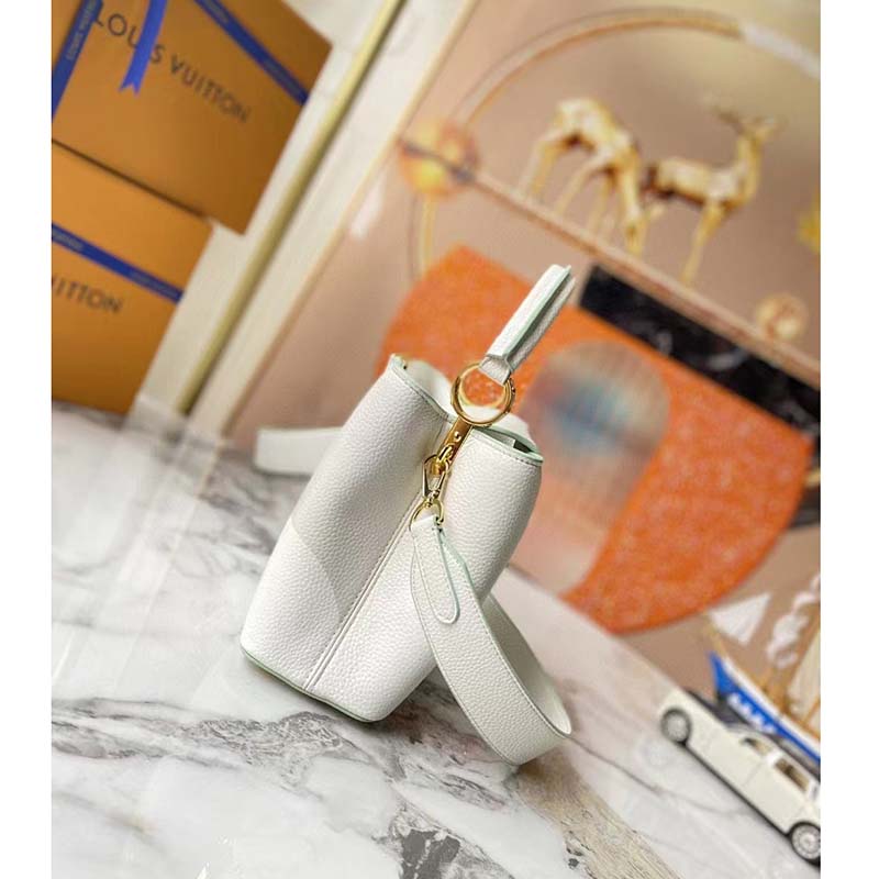 Louis Vuitton LV Women Capucines BB Jade White Taurillon Cowhide Leather