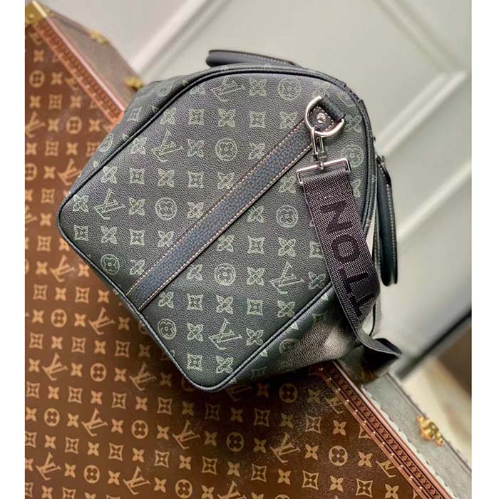 Louis Vuitton LV Unisex Keepall Bandoulière 50 Travel Bag Dark Green Monogram Coated Canvas