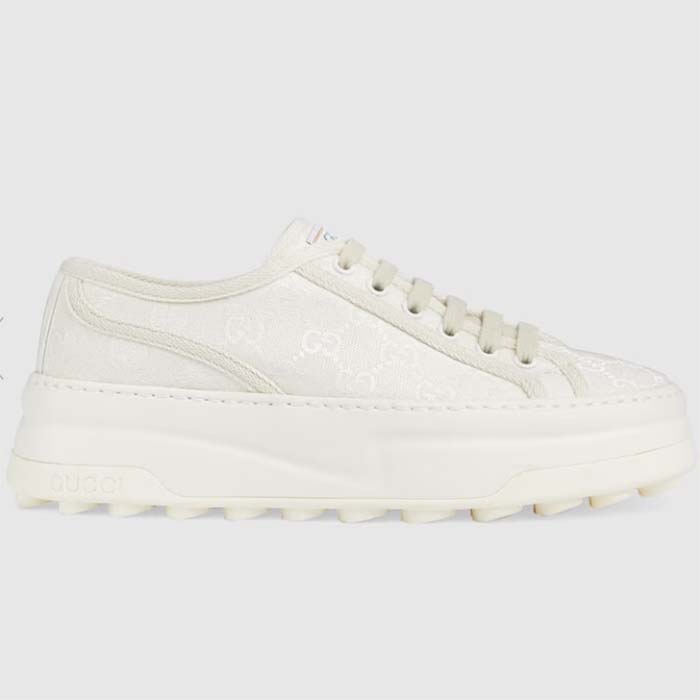 Gucci GG Women’s GG Sneaker White Original Canvas Flat 5 Cm Heel