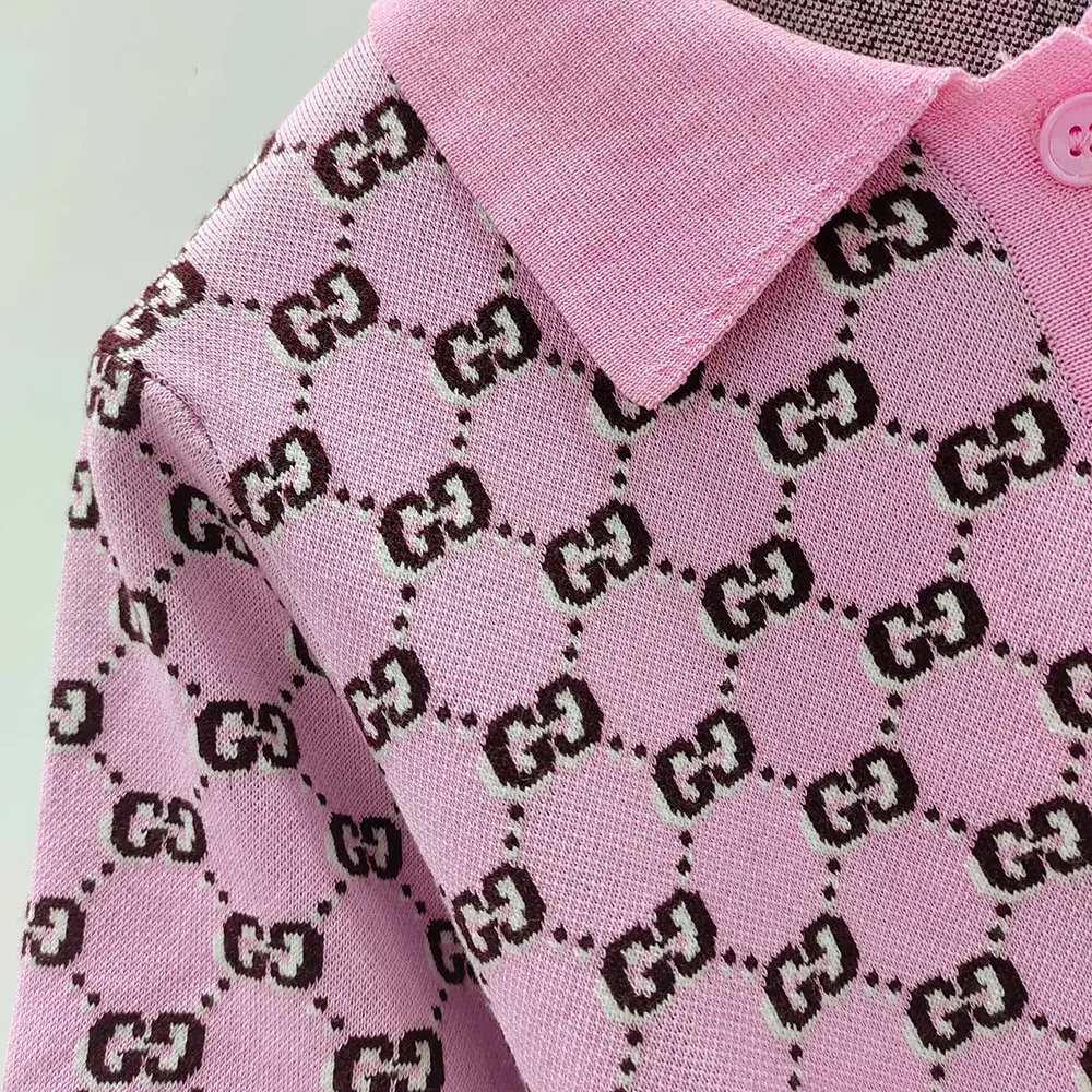 Gucci Women Wool Jacquard Polo Top with GG Shadow 798132XKD8R5283