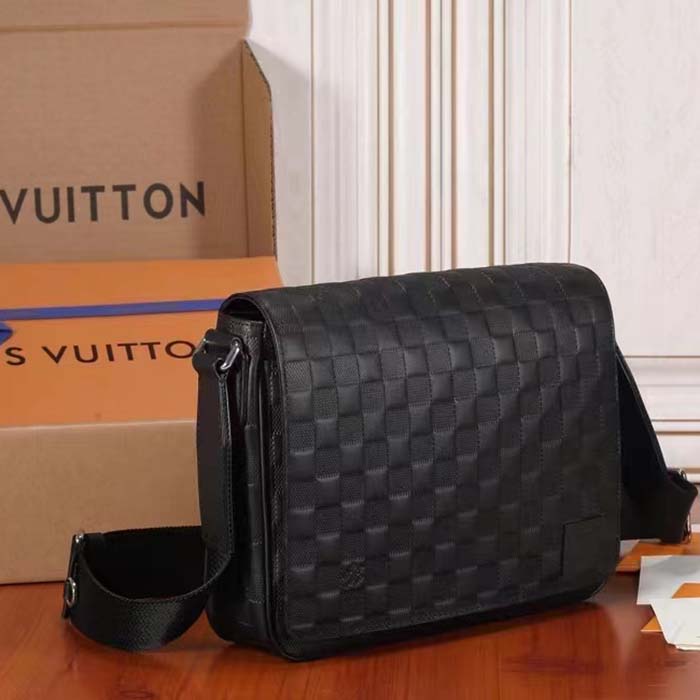 Louis Vuitton LV Unisex District PM Bag Black Damier Infini Cowhide Leather