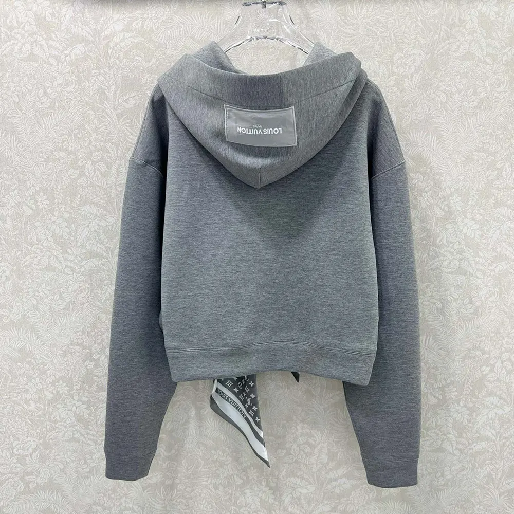 Louis Vuitton Women Cropped Monogram Scarf Hoodie 1AIR63