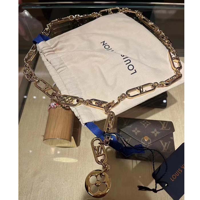 Louis Vuitton Women My LV Chain Belt Adjustable Metal Gold-Color Finish Monogram Flowers