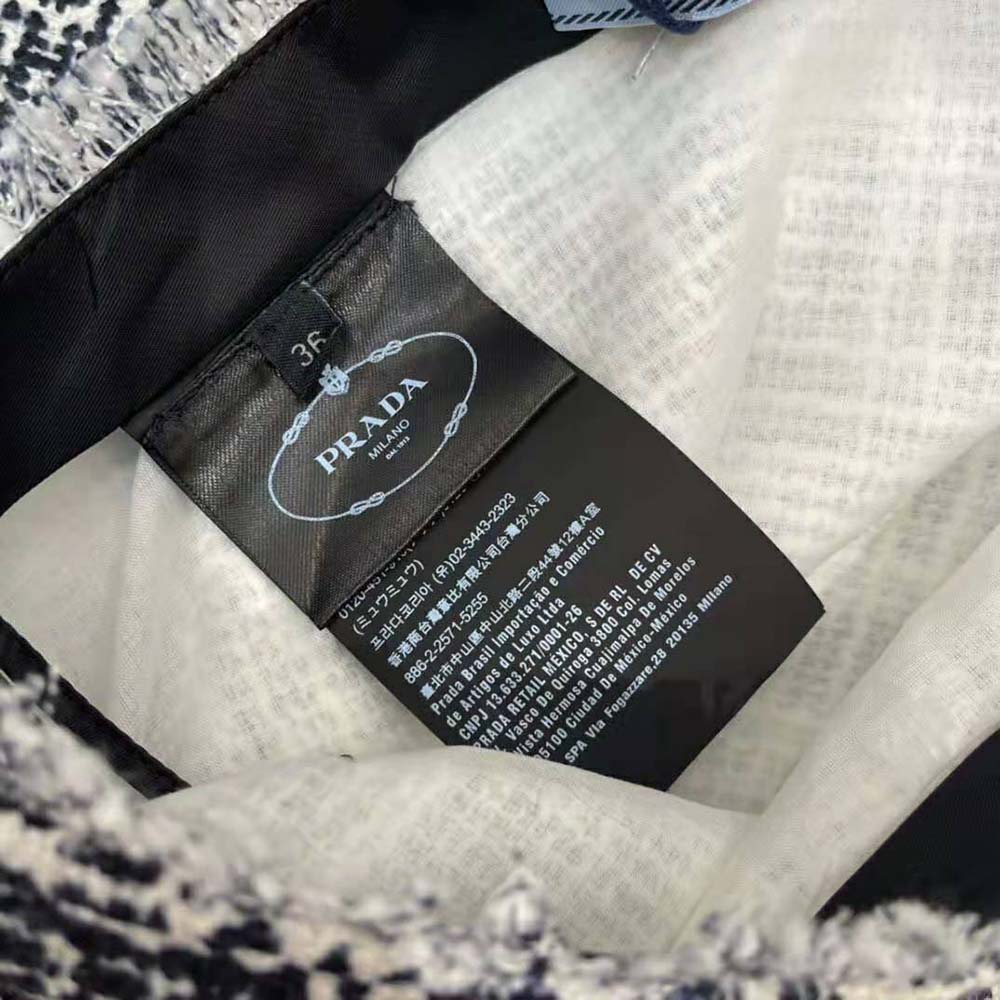 Prada Women Printed Tweed Miniskirt-Black