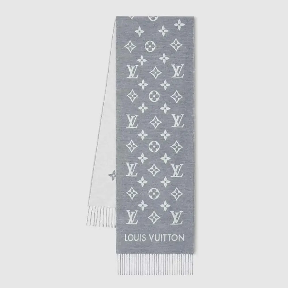 Louis Vuitton Unisex All About Monogram Scarf-Light Grey M79226