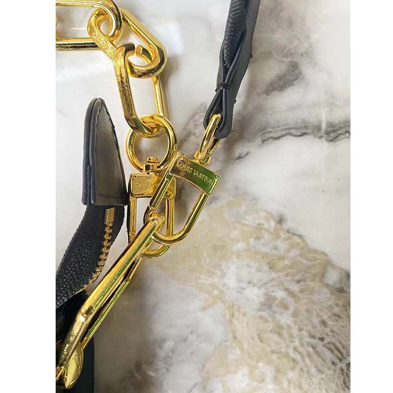 Louis Vuitton LV Women Coussin MM Handbag Navy Blue Lambskin Leather