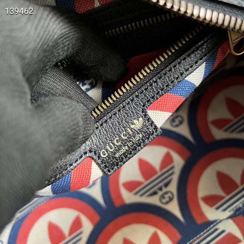 Gucci Unisex Adidas x Gucci Mini Duffle Bag Black Leather Interlocking G