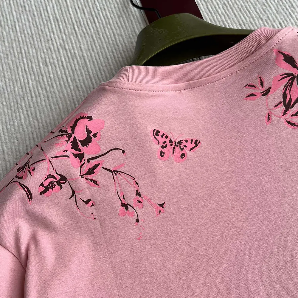 Gucci Women Soft Cotton Jersey T-shirt with Print-Pink