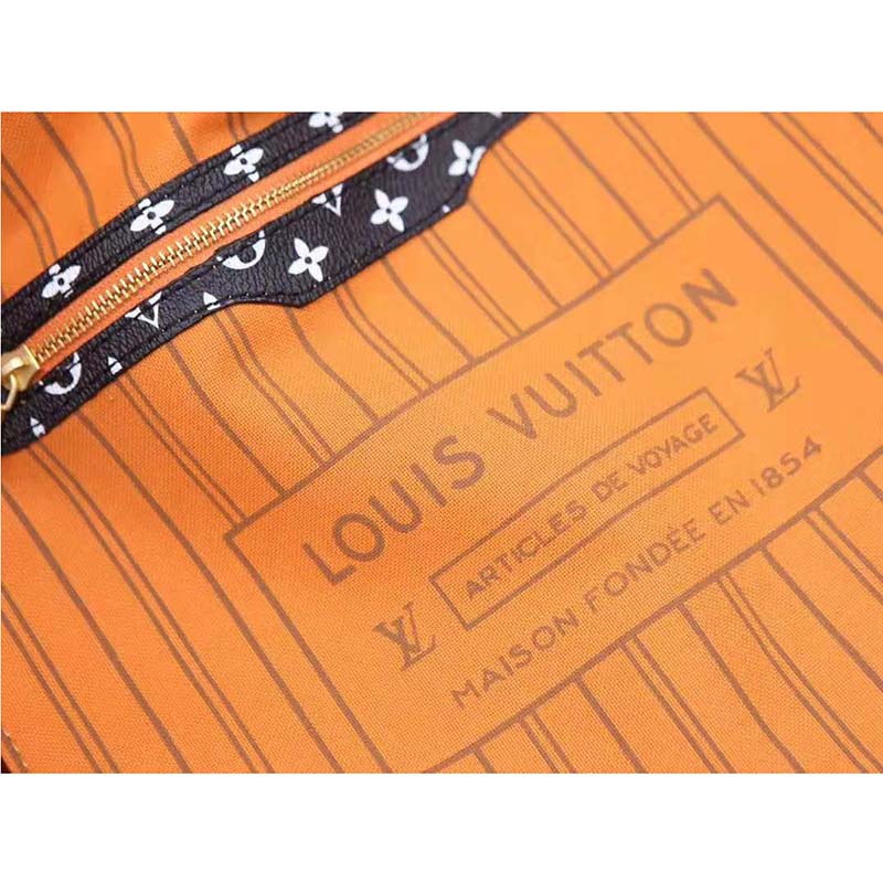 Louis Vuitton LV Women Neverfull MM Tote Bag in Monogram Canvas-Black