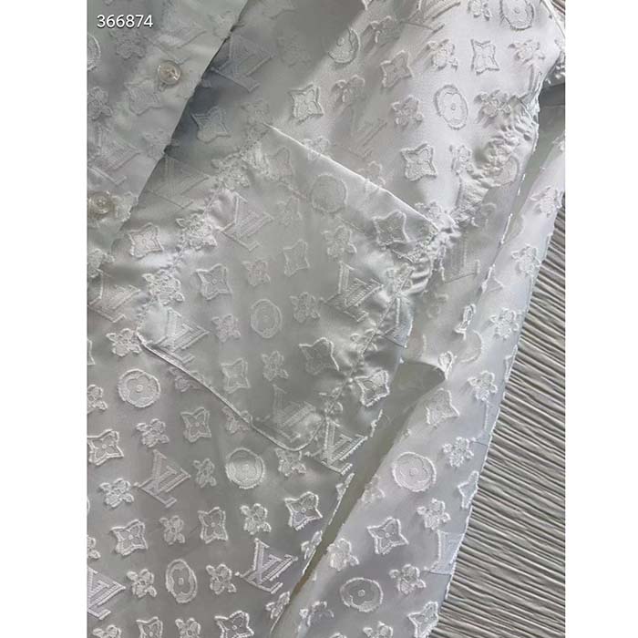 Louis Vuitton Women LV Long Sleeved Fitted Shirt Cotton Blanc Optique White Regular Fit