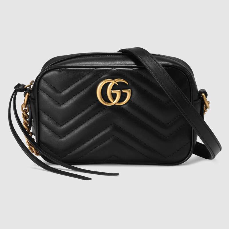 Gucci GG Women GG Marmont Matelassé Mini Bag in Matelassé Chevron Leather Double G