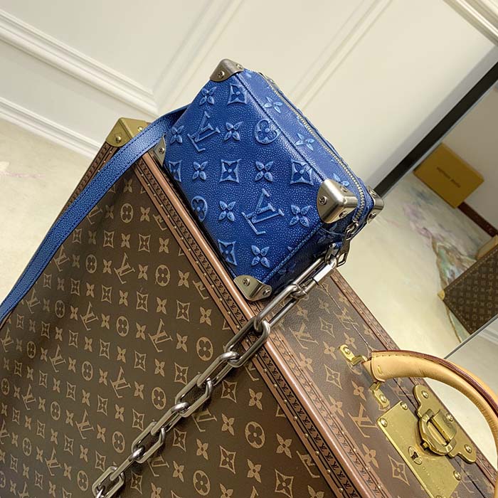 Louis Vuitton LV Unisex Mini Soft Trunk Denim Blue Cowhide Leather