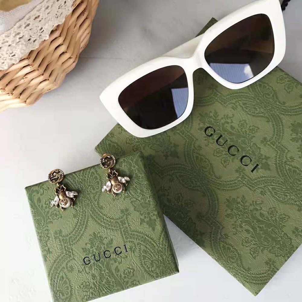 Gucci Women Bee Earrings with Interlocking G