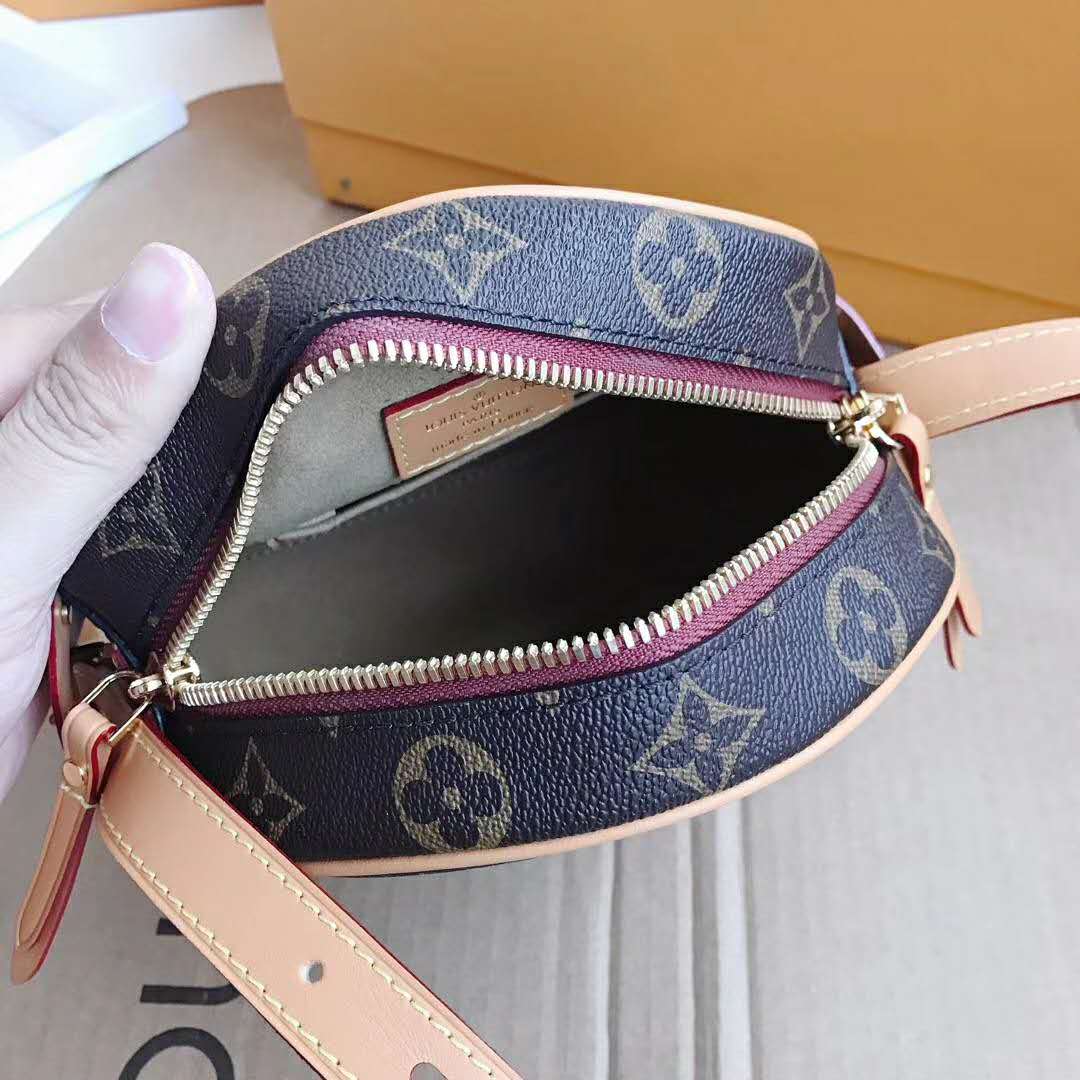 Louis Vuitton LV Women Boite Chapeau Souple PM in Monogram Coated Canvas-Brown