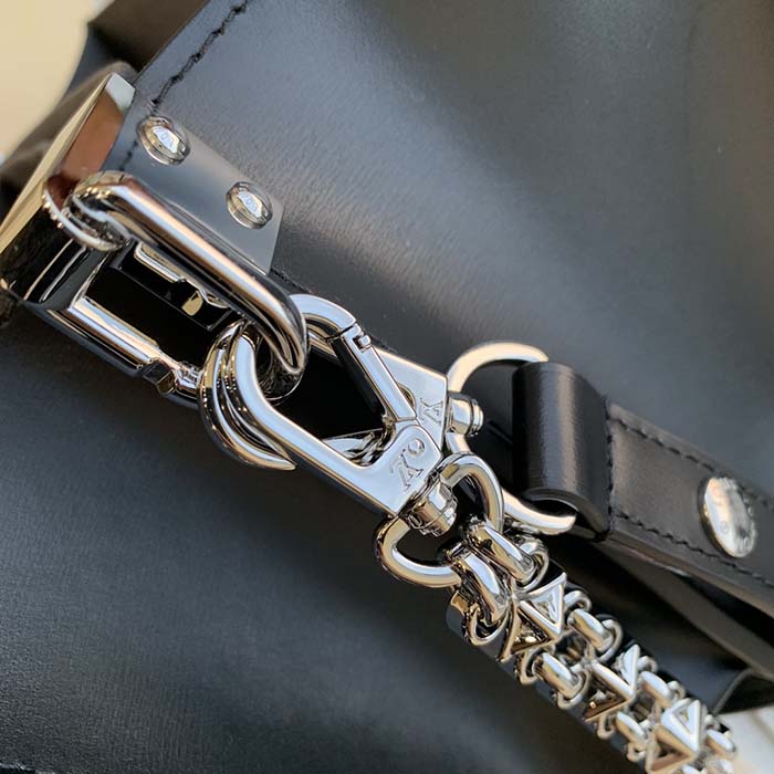 Louis Vuitton LV Women Dauphine MM Handbag Gray Denim Textile Jacquard