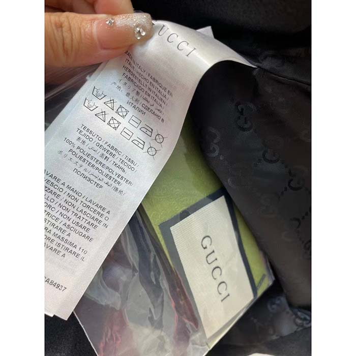 Gucci Women GG Canvas Bomber Jacket High Neck Drawstring Detachable Hood Gilet Dropped Shoulder