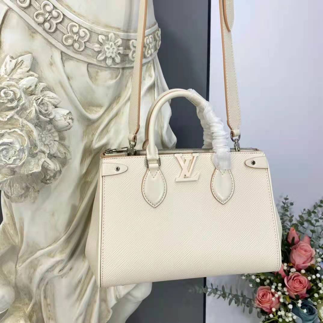 Louis Vuitton LV Women Grenelle Tote MM Bag Galet Gray Epi Grained Cowhide Leather