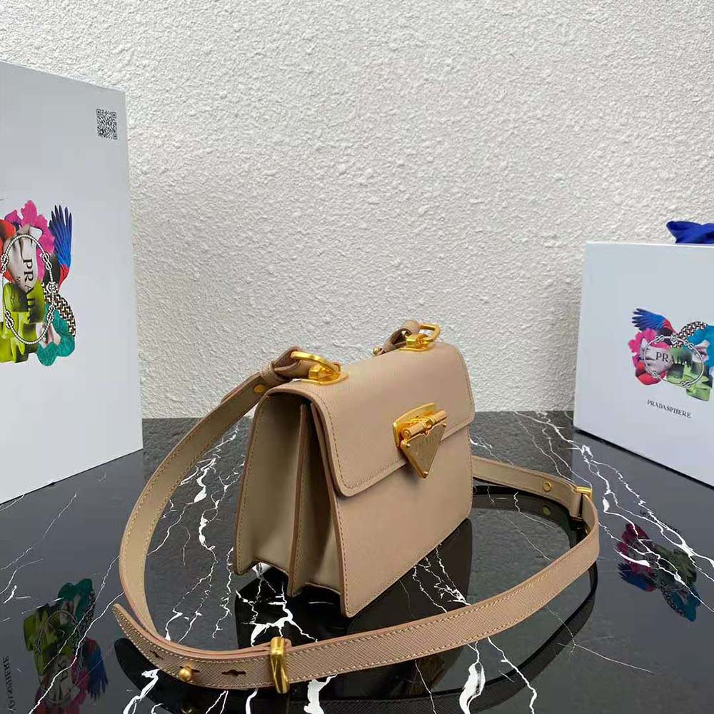 Prada Women Saffiano Leather Prada Symbole Bag-Pink