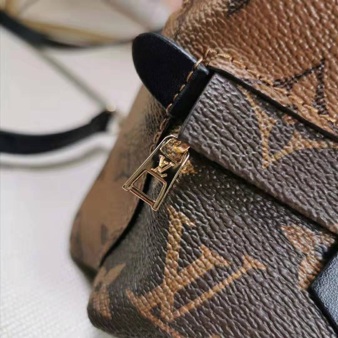 Louis Vuitton LV Women Palm Springs Mini in Monogram Reverse Coated Canvas-Brown