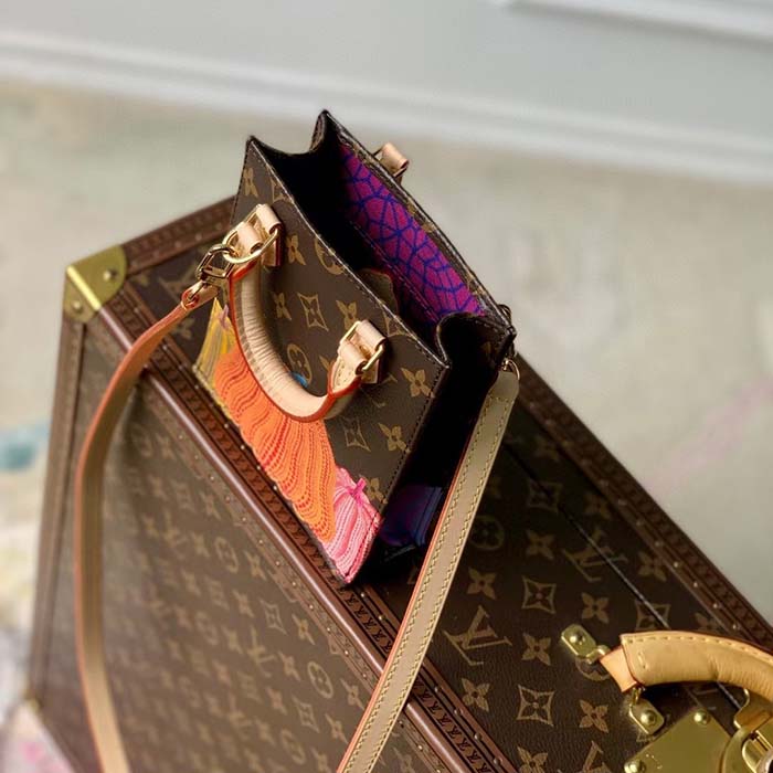 Louis Vuitton Women LV x YK Petit Sac Plat Monogram Coated Canvas Pumpkin Print