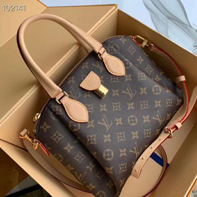 Louis Vuitton LV Women Rivoli PM Handbag in Monogram Coated Canvas-Brown