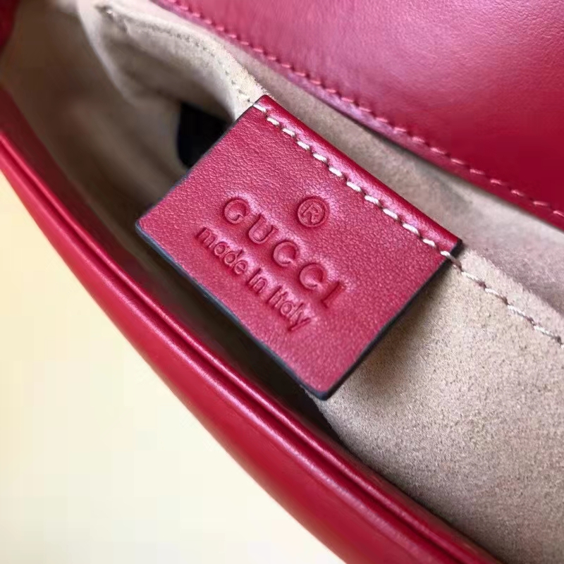 Gucci GG Women GG Marmont Matelassé Mini Bag Red Double G
