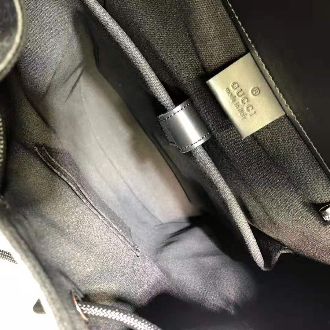 Gucci GG Unisex Gucci Bestiary Backpack with Tigers in Black/Grey Soft GG Supreme Canvas