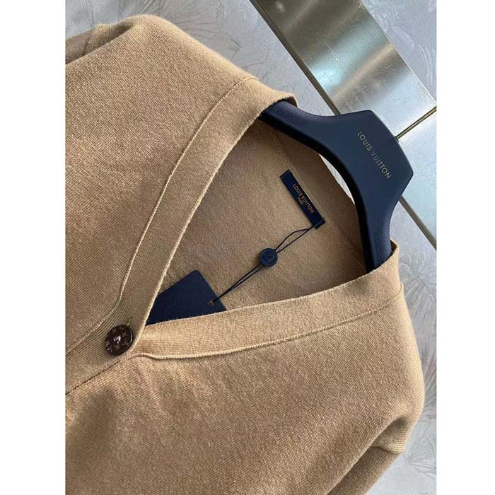 Louis Vuitton Women LV Cropped Camel Cardigan Yack Hair Silk Camel Regular Fit