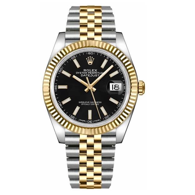 Rolex Datejust Black Dial Gold & Steel 41mm