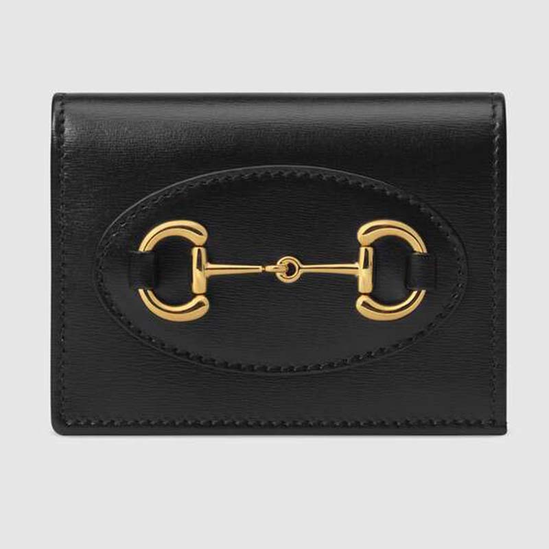 Gucci GG Unisex Gucci 1955 Horsebit Card Case Wallet Leather