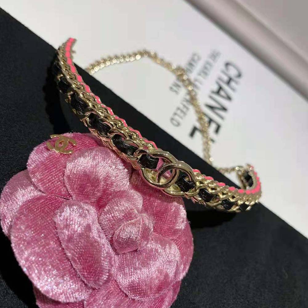 Chanel Women Choker in Metal and Calfskin