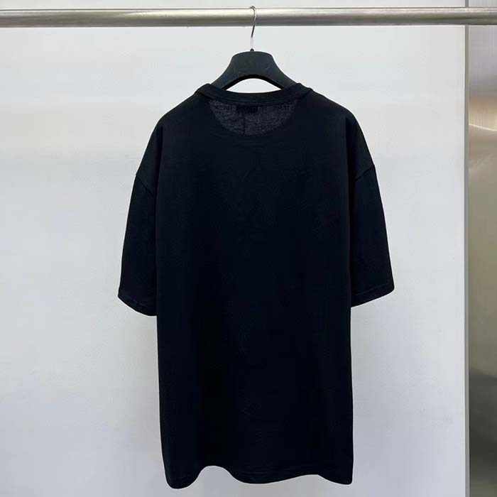 Dior Men CD Relaxed-Fit T-Shirt Black Slub Organic Cotton Jersey