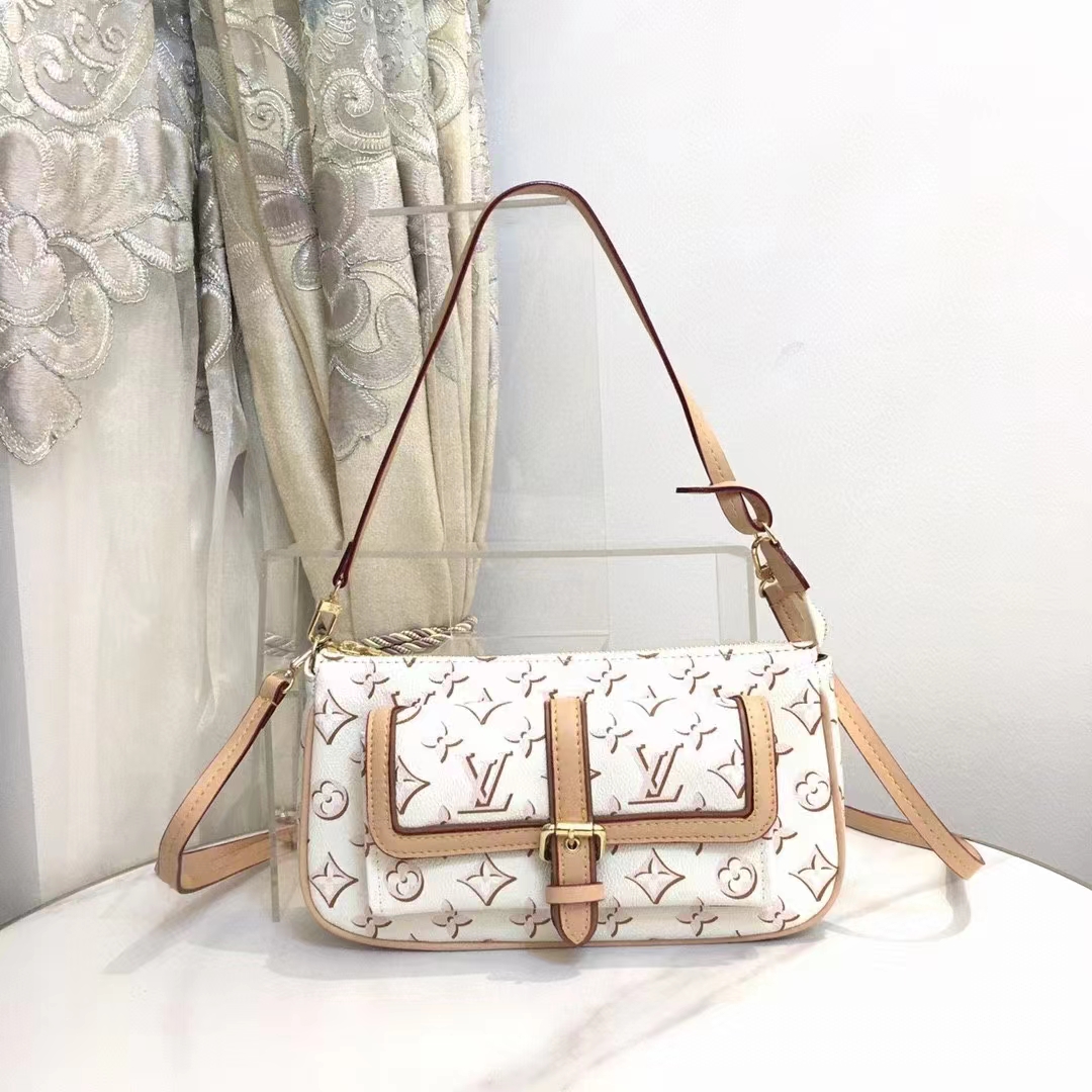 Louis Vuitton LV Women Maxi Multi Pochette Accessoires Handbag Beige Monogram Coated Canvas