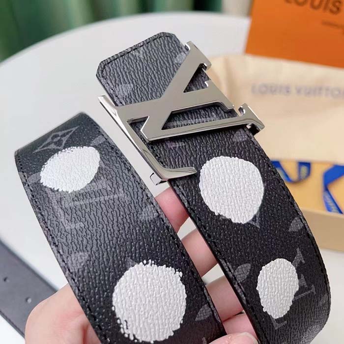 Louis Vuitton Unisex LV X YK Initiales 40MM Reversible Belt Monogram Eclipse Canvas Recto