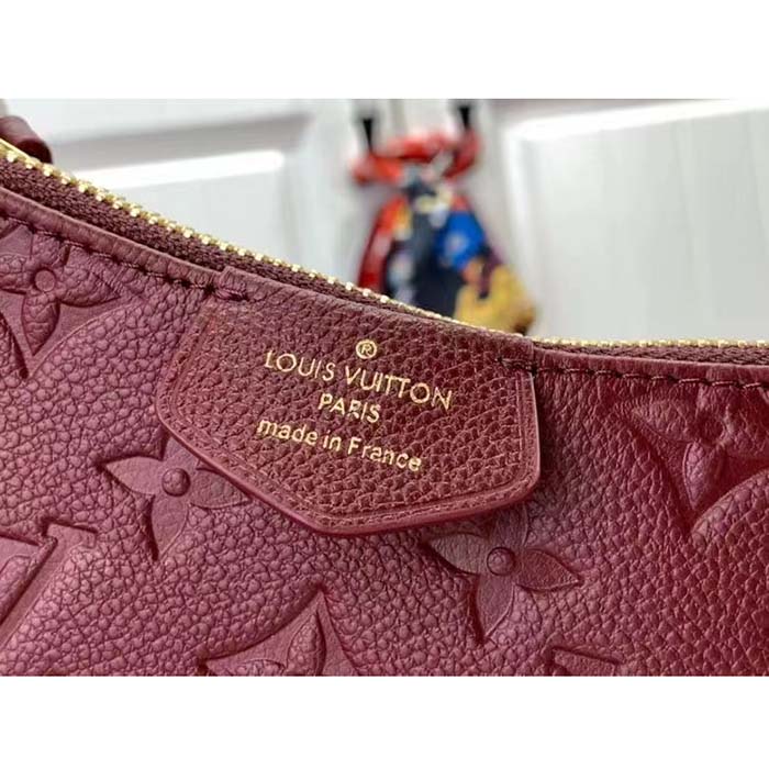 Louis Vuitton LV Women Easy Pouch Wine Red Monogram Empreinte Embossed Grained Cowhide Leather