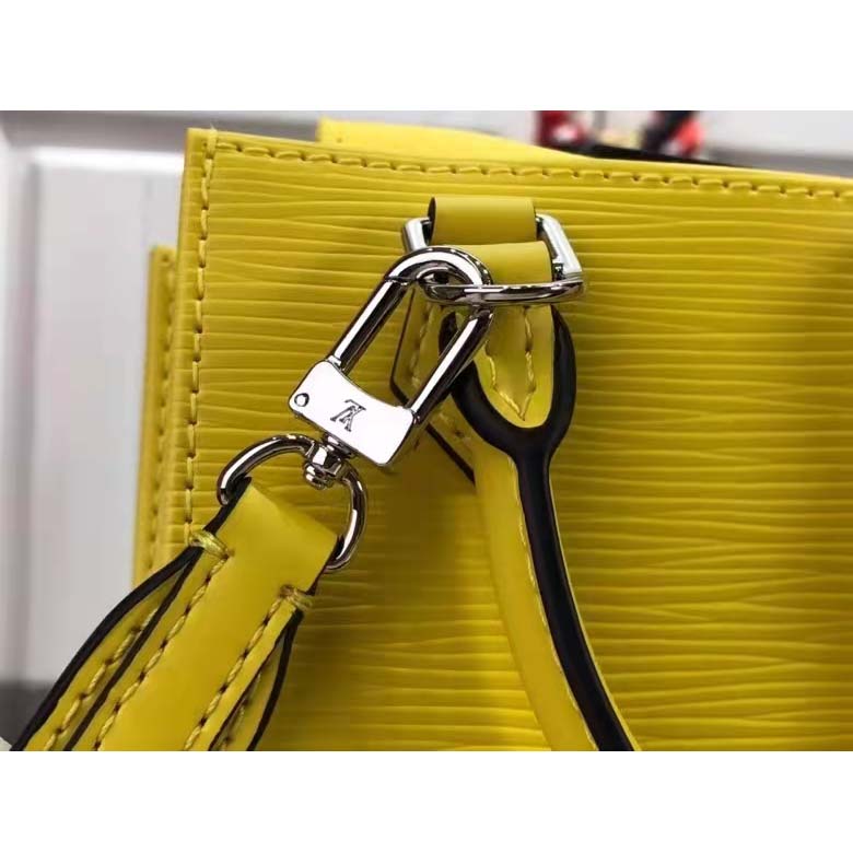 Louis Vuitton Unisex Petit Sac Plat Yellow Epi Embossed Supple Grained Cowhide
