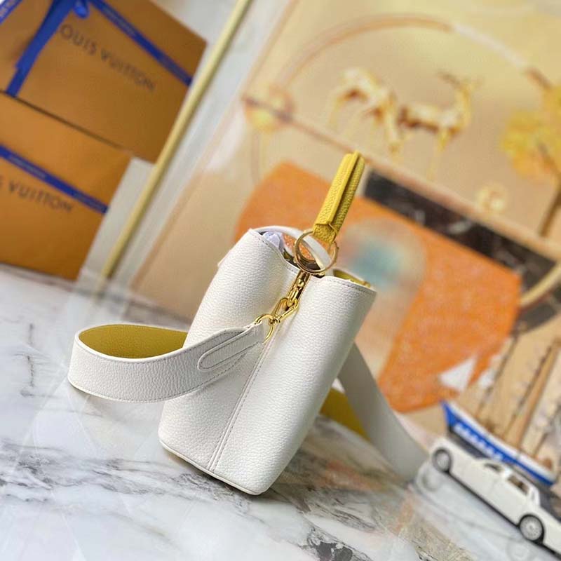 Louis Vuitton LV Women Capucines BB Handbag White Taurillon Leather