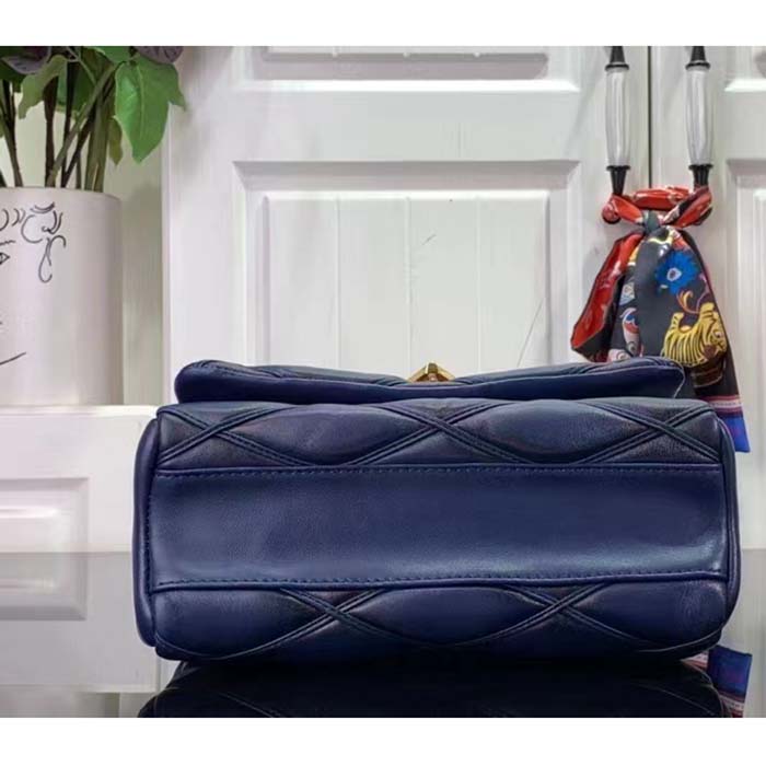 Louis Vuitton LV Women GO-14 MM Navy Blue Lamb Leather Cowhide Leather