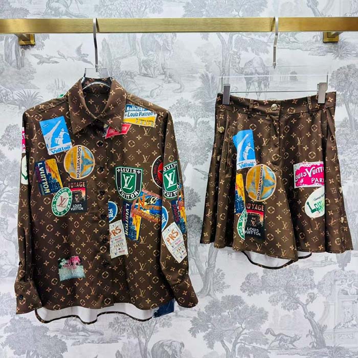 Louis Vuitton LV Women Elysee Palace Boxer Skirts Silk Dark Brown