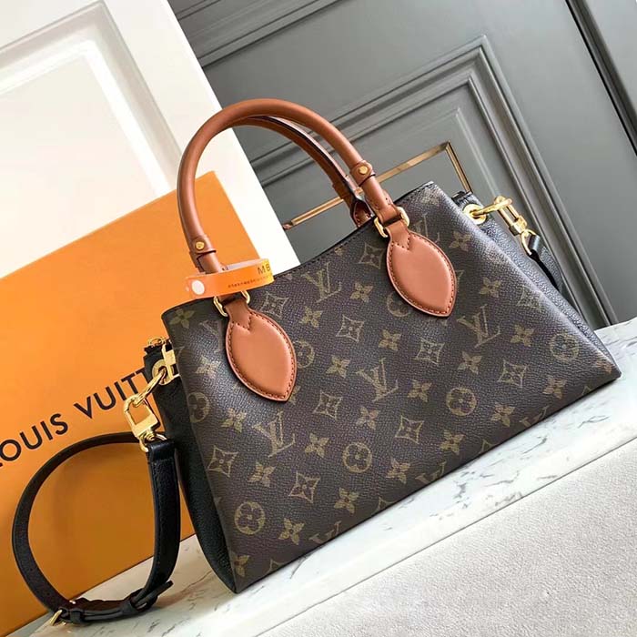 Louis Vuitton LV Women Vendôme MM Black Cowhide Leather Monogram Coated Canvas