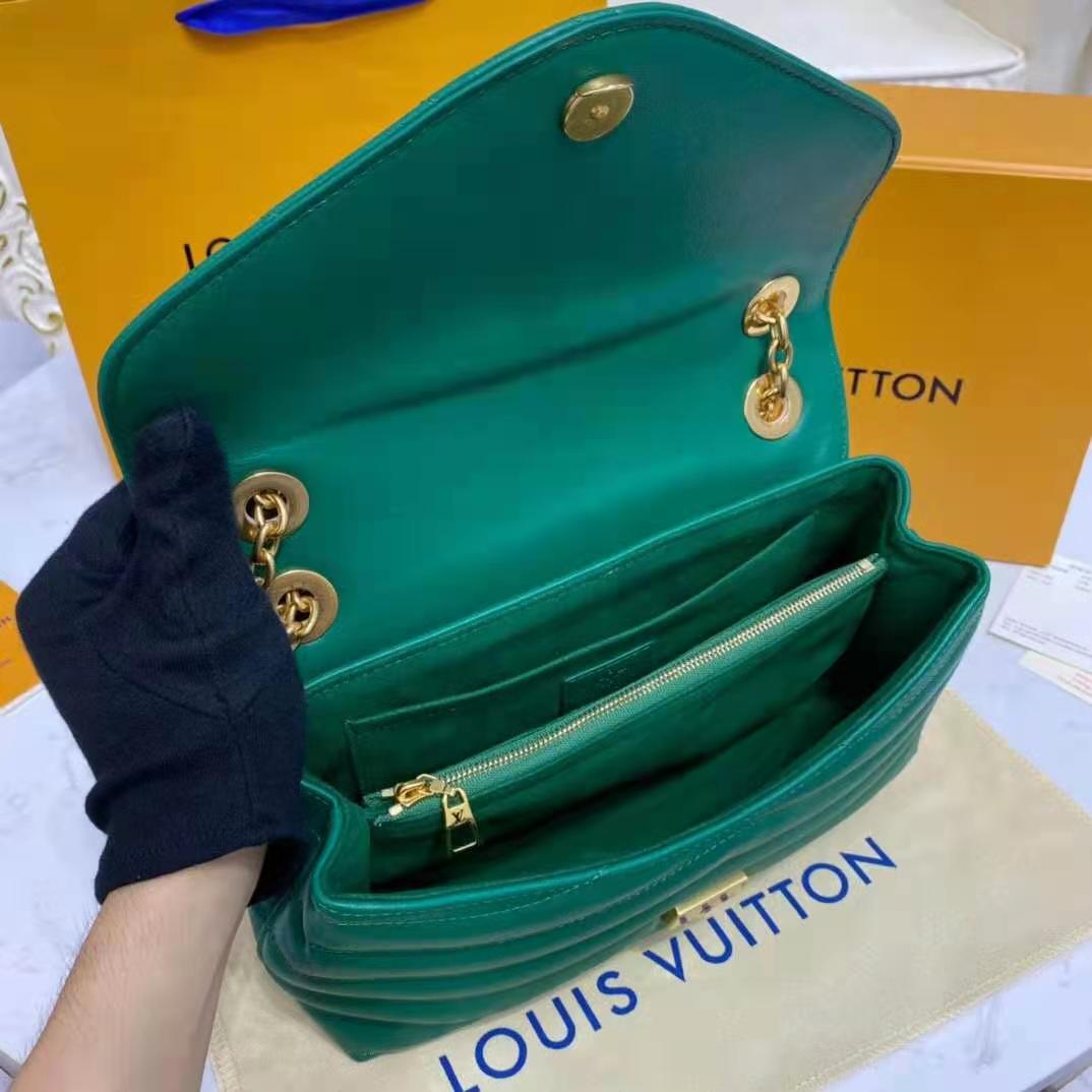 Louis Vuitton LV Women New Wave Chain Bag Handbag Emerald Green Smooth Cowhide Leather
